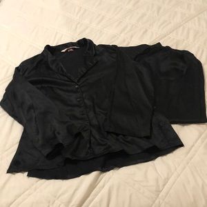 Victoria Secret Silk Black Pajama Set